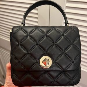 NWT Kate Spade Natalia Square Crossbody-black silver